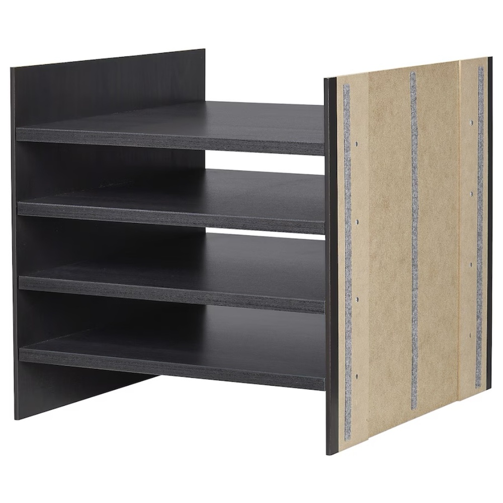 KALLAX Insert With 4 shelves, Black-Brown, 13”x13” (706.010.03) NEW